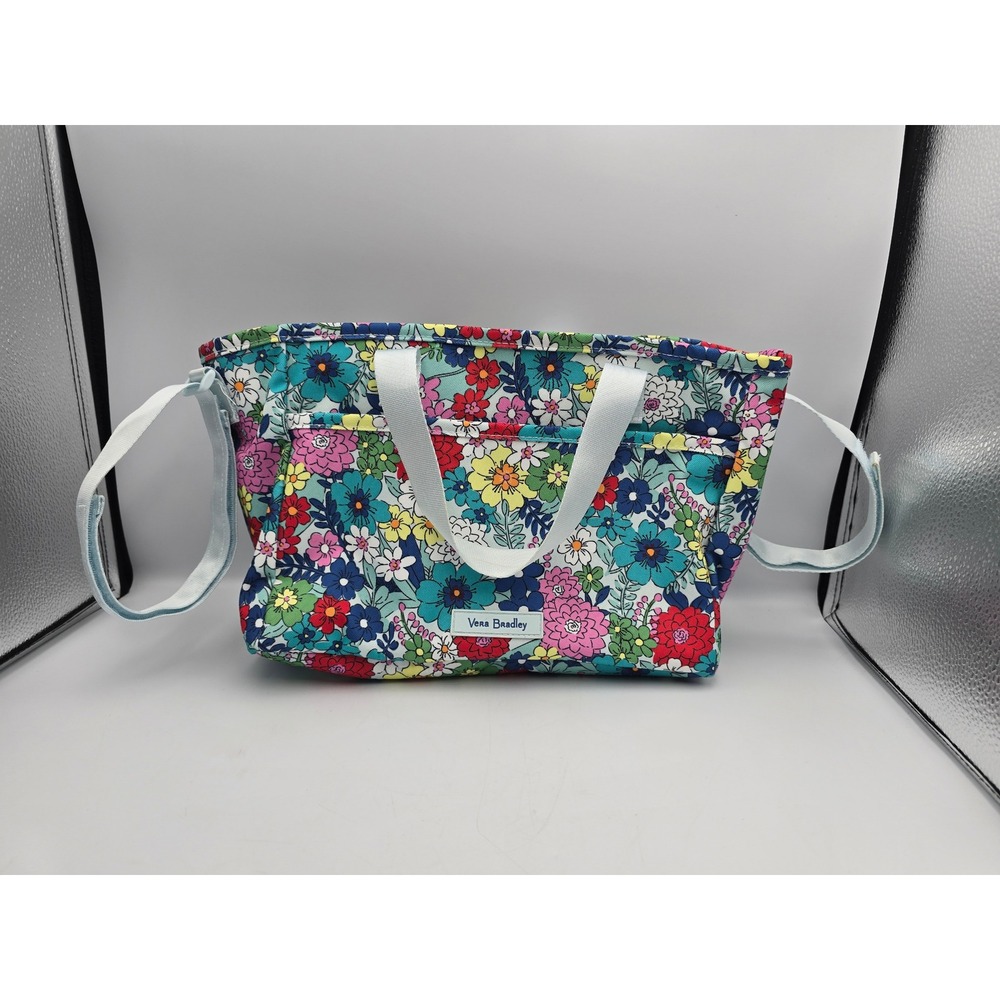 Vera Bradley Floral‎ divided Tote stroller Bag Medium Multi-Color Good Strap